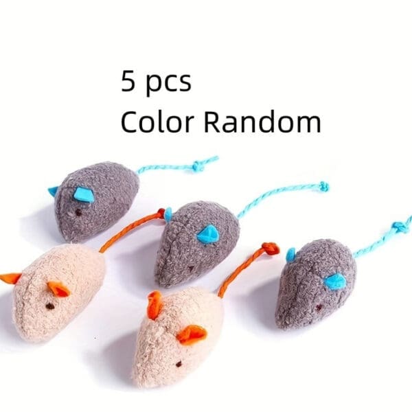 Cat Toys Plush Mouse 5 Packs Color Mixed - 5 Packs (random Color)