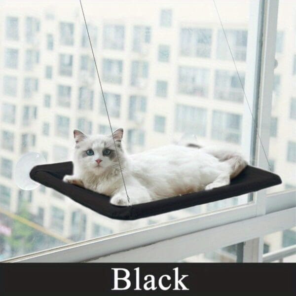 Cat Window Hammock 360° Sunny Seat Black Khaki Blue