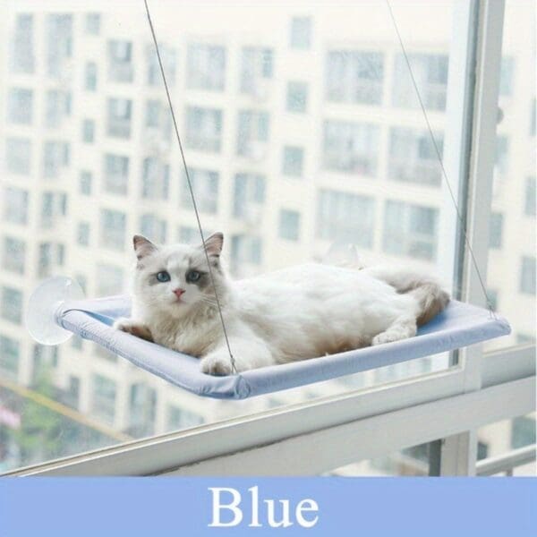 Cat Window Hammock 360° Sunny Seat Black Khaki Blue - BLUE