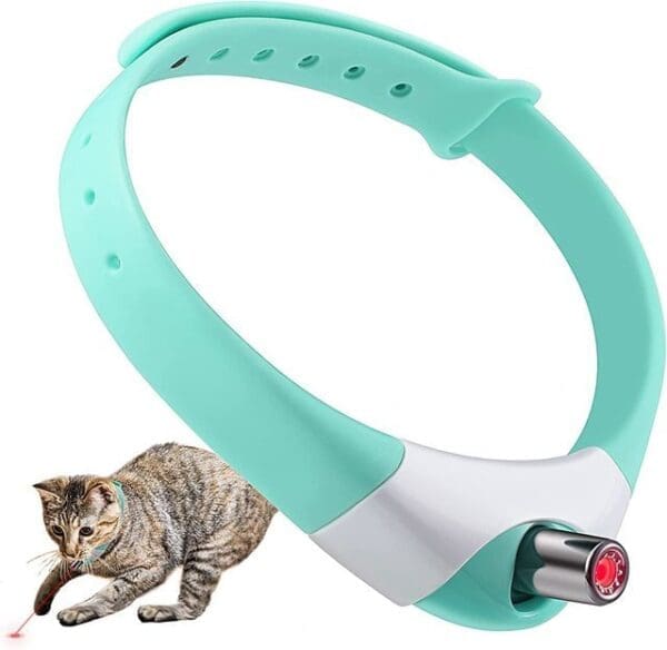 Smart Laser Tease Cat Collar Blue Mist