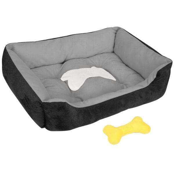 Soft Warm Fleece Pet Dog Bed S Size Brown black - S Black