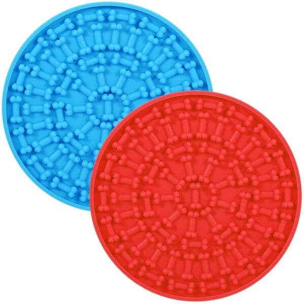 2pcs Dog Lick Pad Blue and Red