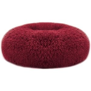 Soft Warm Fleece Pet Dog Bed Cozy Nest Sofa Cushion M Size Red Brown Gray M - Red M