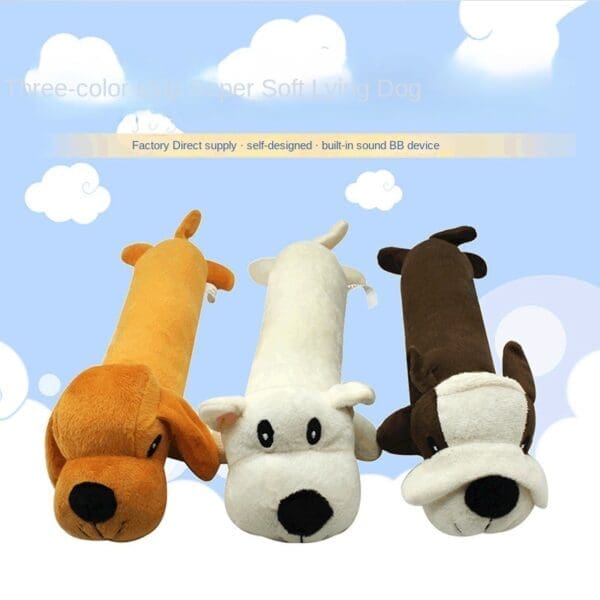 Pet Dog Plush Chew Toys White Yellow Coffee 3 Colors