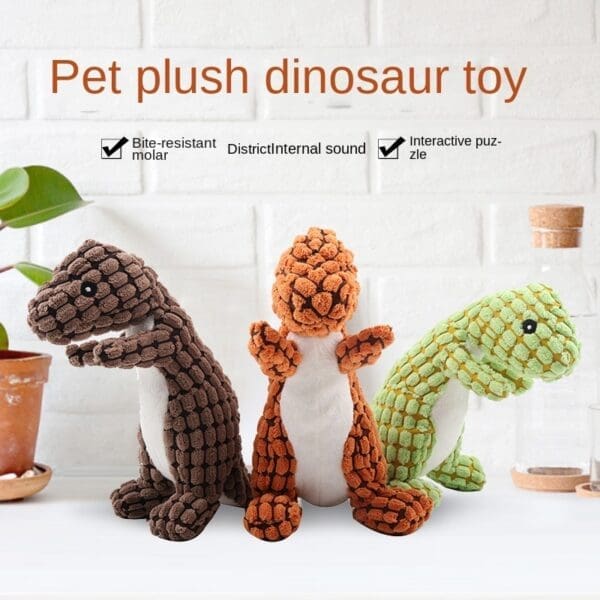 Dog Plush Vocal Toys Coffee Orange Green - Orange