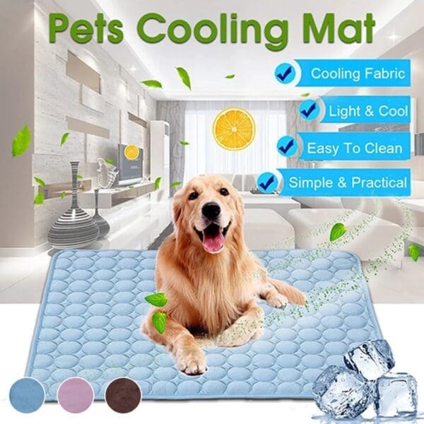 Cooling Summer Dog Mat Mesh Cloth Blue Various Sizes - mesh cloth blue L 70x55 cm