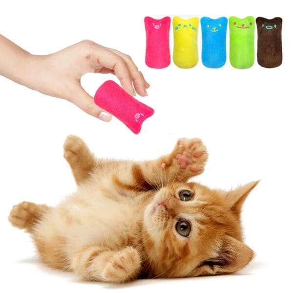 Funny Cat Molar Cleaning Toys Green Blue Yellow Pink Brown 2pcs - Yellow 2pcs