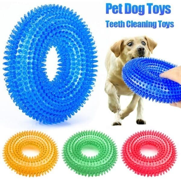 Bite Resistant Dog Toy TPR Red Orange Blue Green