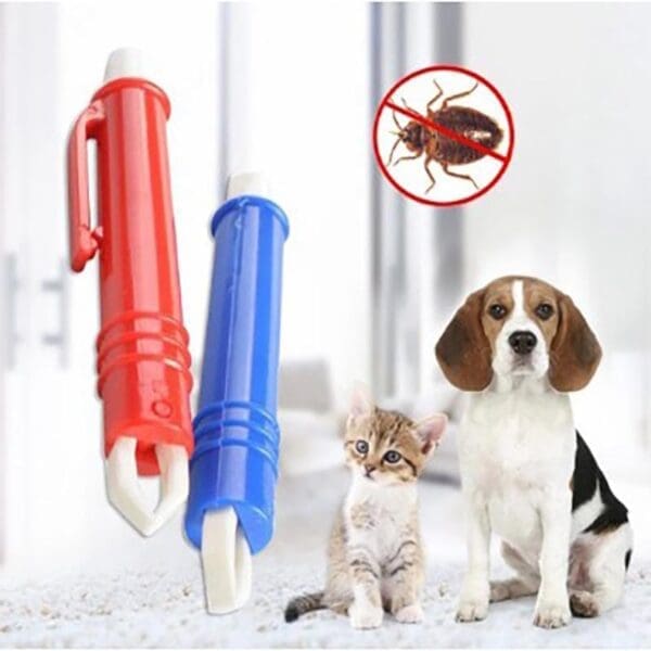 Pet Tweezers Anti Ticks And Fleas Blue Red - Red