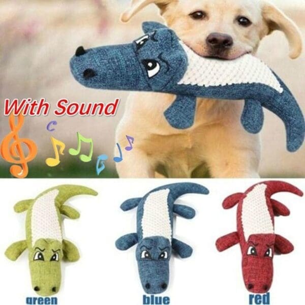 Dog Toys Animal Shape Plush Red Green Blue - BLUE