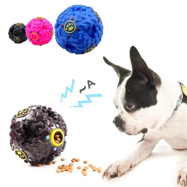 Dog Squeaker Missing Food Ball Blue Pink Black 7cm 9.5cm - Pink 7cm