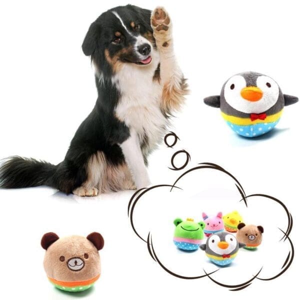 Cute Plush Dog Ball Squeaky Toy