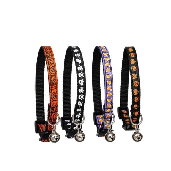 Halloween Pet Collar S 1.028cm Skull Spider Web Pumpkin Candy - candy S 1.028cm