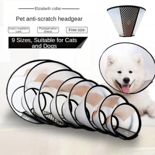 Anti Bite Recovery Cone Collar White Sizes 1-7, 2 Plus, Extra Large - Image 9