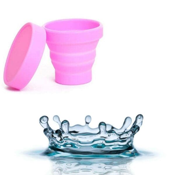 Folding Silicone Cup Portable Telescopic Various Colors - Pink