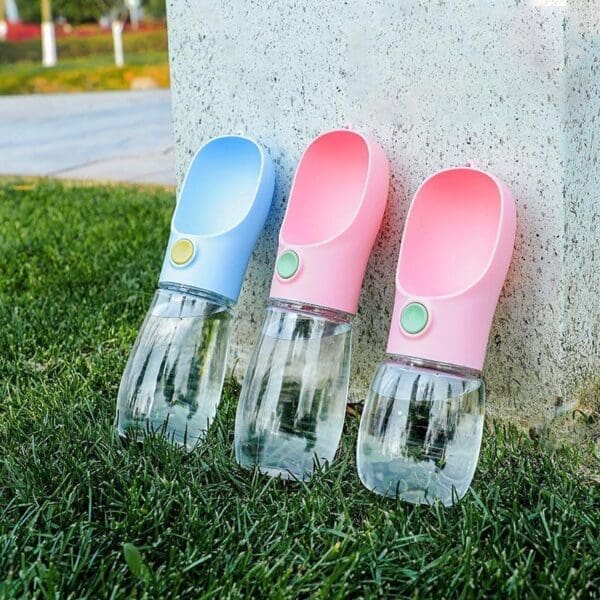 Portable Pet Water Bottle 350ML 450ML Blue Pink - Pink 350ML