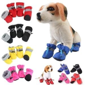 Anti-Slip Pet Dog Shoes Sizes 1-7 Yellow Red Pink Blue Black - Yellow 6