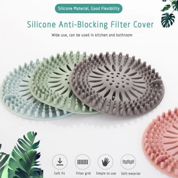 Silicone Drain Hair Catcher Various Colors - Gray