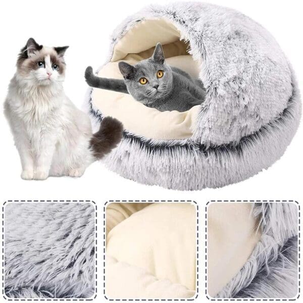 Plush Pet Bed 50cm 65cm 40cm Pink Green Grey Coffee - Pink 40cm