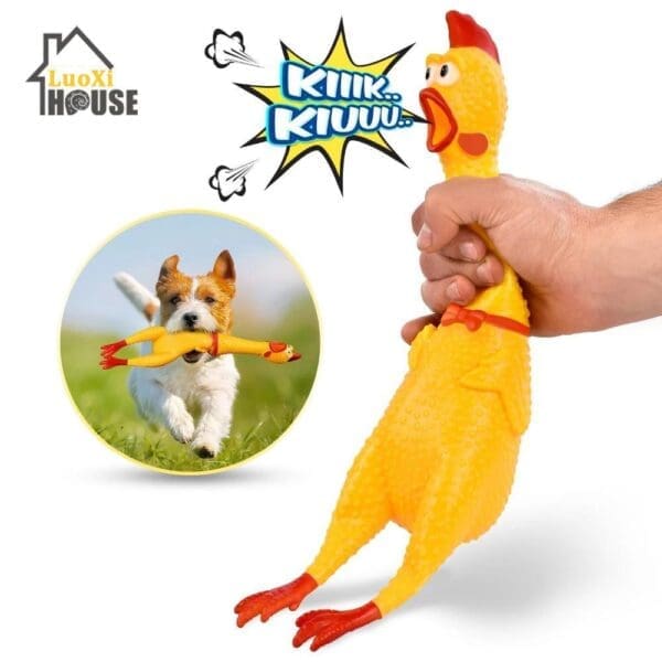 Sing Chicken Dog Toy M 28.5cm L 40cm Yellow