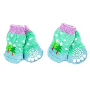 Christmas Dog Knitted Pet Socks Green Blue Default