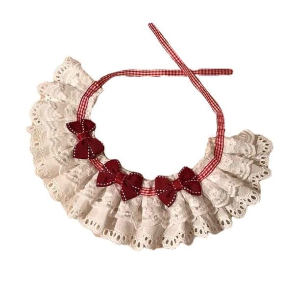 Red Bowknot Retro Lace Collars Default