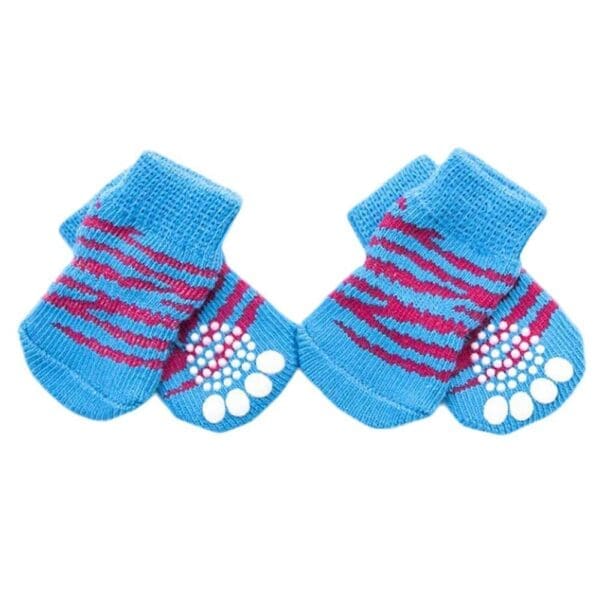 Blue Tiger Stripes Puppy Cat Socks Default