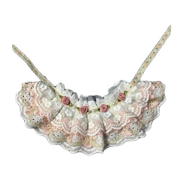 Retro Style Lace Collar Pink Rose Default