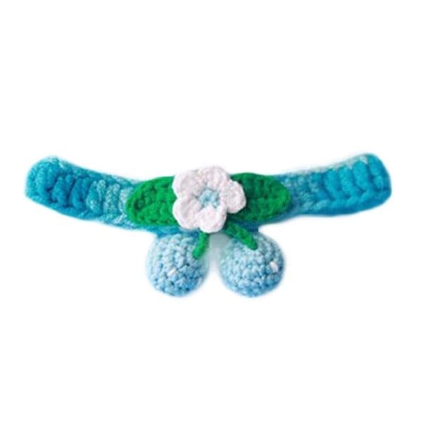 Blue Pet Knitted Collar Teddy Bichon Bib