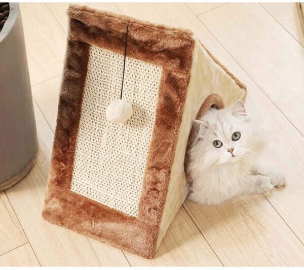 Foldable Sisal Cat Scratcher Climbing Pad Brown Gray L S - Brown Large