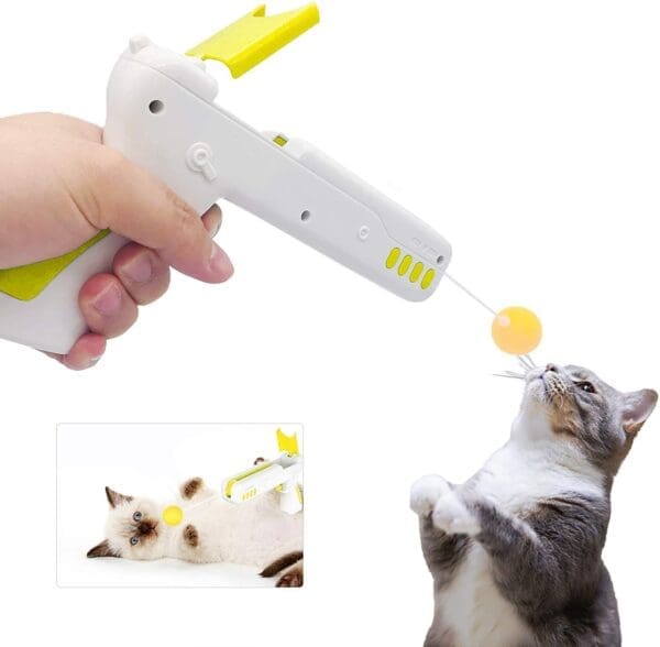 Interactive Cat Teaser Gun Toy Green, Yellow, Blue - Image 2