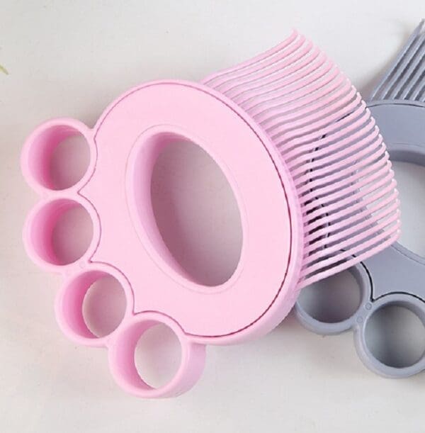 Pet Fur Shedding Comb Cat and Dog Grooming Pink Gray - Pink