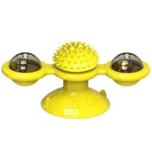 Catnip Windmill Turntable Interactive Cat Toy Yellow Yellow Blue Pink Green Blue - Yellow