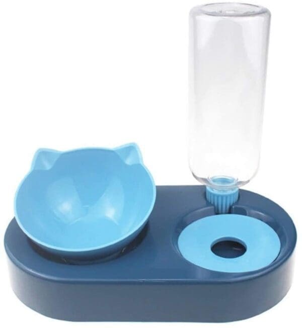 2 in 1 Portable Pet Bowl and Water Feeder Set Various Colors - BLUE