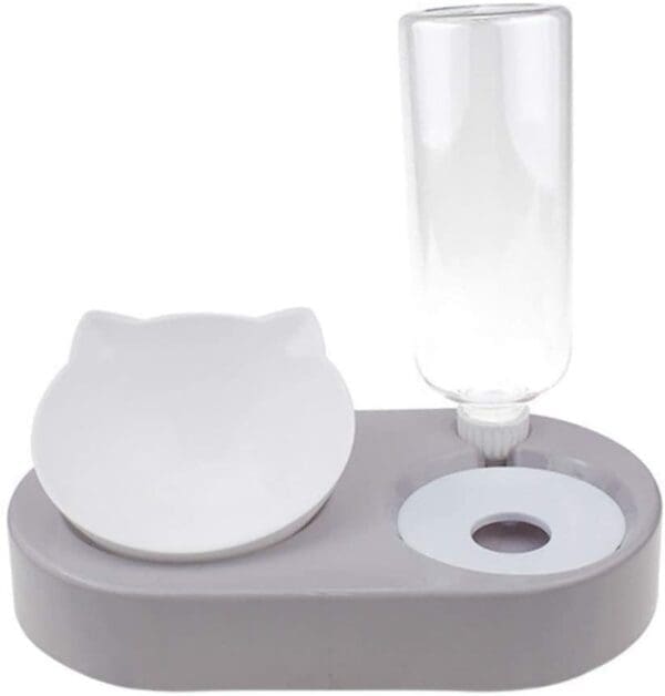 2 in 1 Portable Pet Bowl and Water Feeder Set Various Colors - Gray