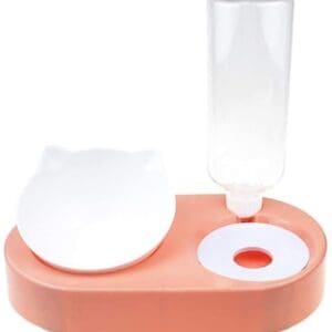 2 in 1 Portable Pet Bowl and Water Feeder Set Various Colors - Pink