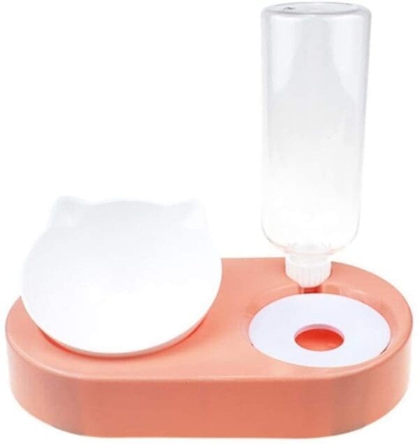 2 in 1 Portable Pet Bowl and Water Feeder Set Various Colors - Pink