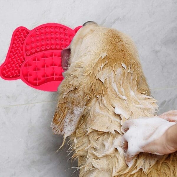 Anxiety Reduction Dog Lick Mat with Suction Cup Various Colors - Red