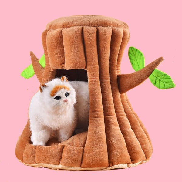 Tree Shaped Pet Cat Home Sleeping Bed Tree Brown