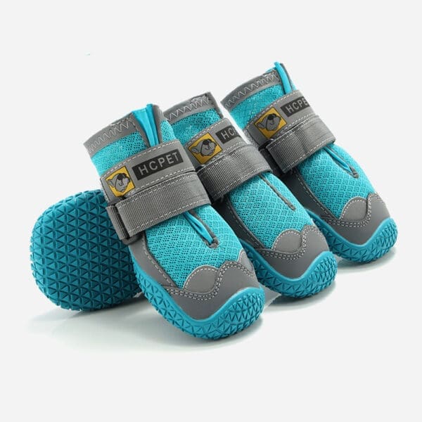 Waterproof Non-Skid Pet Booties with Reflective Strap Various Colors XL L M S - BLUE S