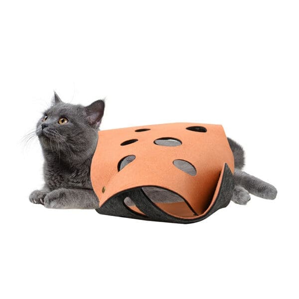 Cat Tunnel Collapsible Tunnel Bed Brown