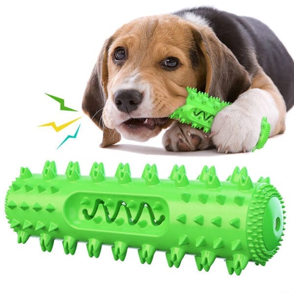 Dog Toothbrush Molar Stick Chew Toy Green Yellow Blue - Green