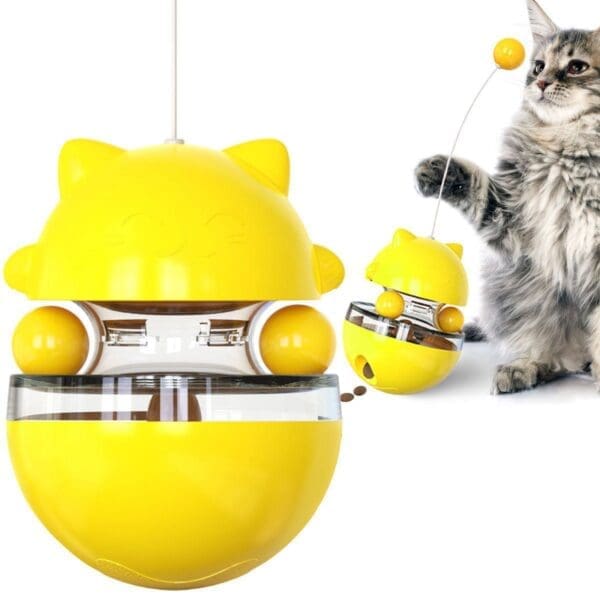 KIMPETS Cats Toy Tumbler Tracks Leaking Food Various Colors - Yellow