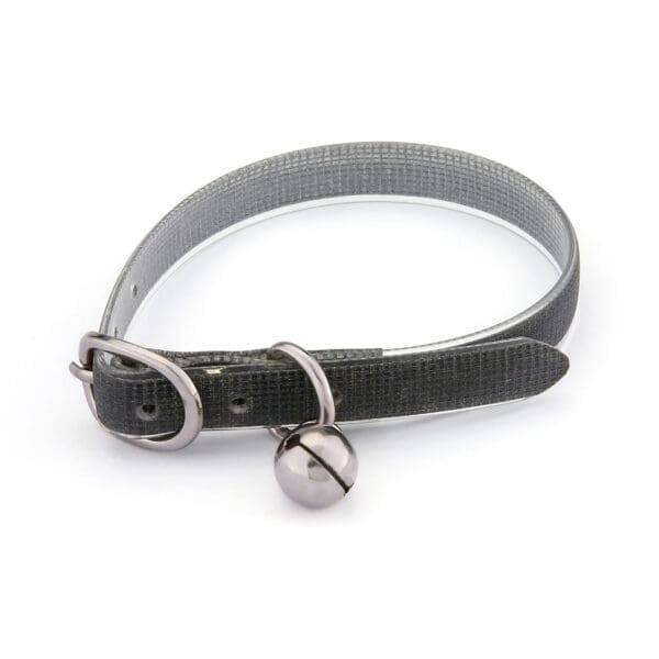 Pet Collar Kitten Collar Soft Leather Glittered PU Leather Material Adjustable Belt Collar blue pink gray white - Gray