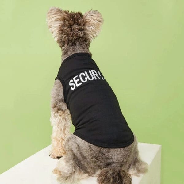 Security Pattern Pet Tank Top Black Color