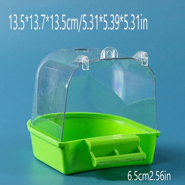 Bird Bath Box for Cage Green Blue Orange - Green Bird Bath Box