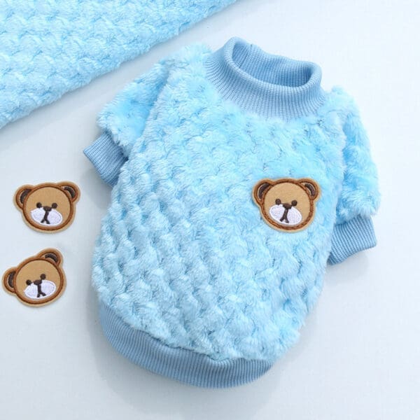 Winter Fleece Puppy Dress Apricot Sky Blue  XL - Sky Blue S