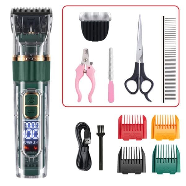 Dog Hair Clippers Set Low Noise Green Red Standard Set Version - Green Set Version