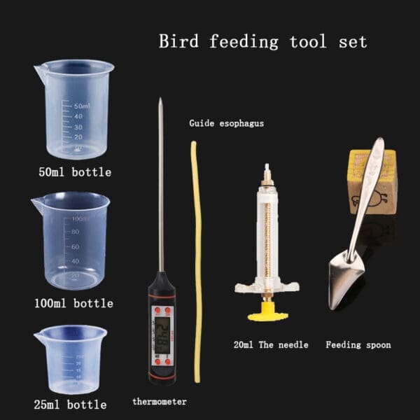 Bird Feeding Accessories Feeding Spoon Type A With Lid Plastic Beakers Thermometer Yellow Feeders Feeding Tool Set - Feeding Tool Set