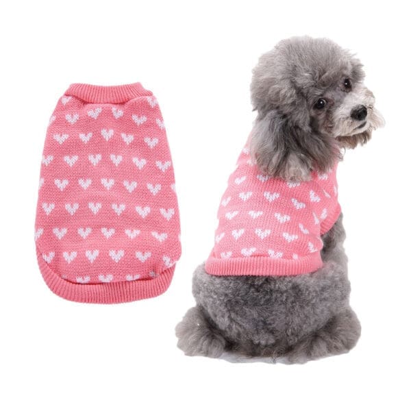 Turtleneck Dog Sweater Red Pink  XL 2XL - Pink L